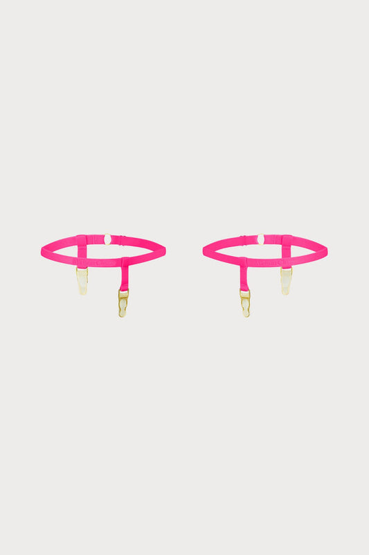 Maison Close Signature Leg Garters Pink - Naughty Knickers