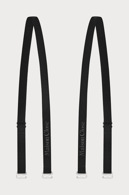 Maison Close Signature Shoulder Straps Black/Silver - Naughty Knickers