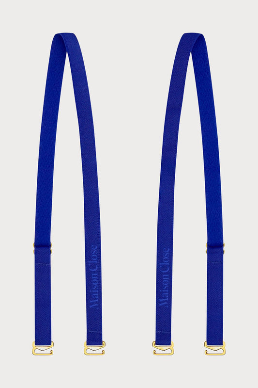 Maison Close Signature Shoulder Straps Blue - Naughty Knickers