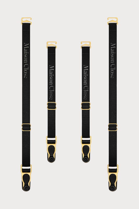 Maison Close Signature Suspender Straps Black/Gold - Naughty Knickers