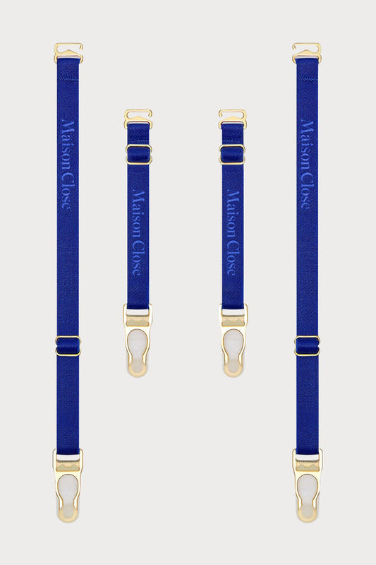Maison Close Signature Suspender Straps Blue - Naughty Knickers
