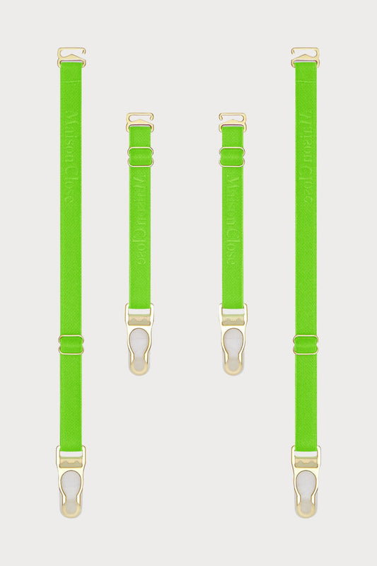 Maison Close Signature Suspender Straps Green - Naughty Knickers