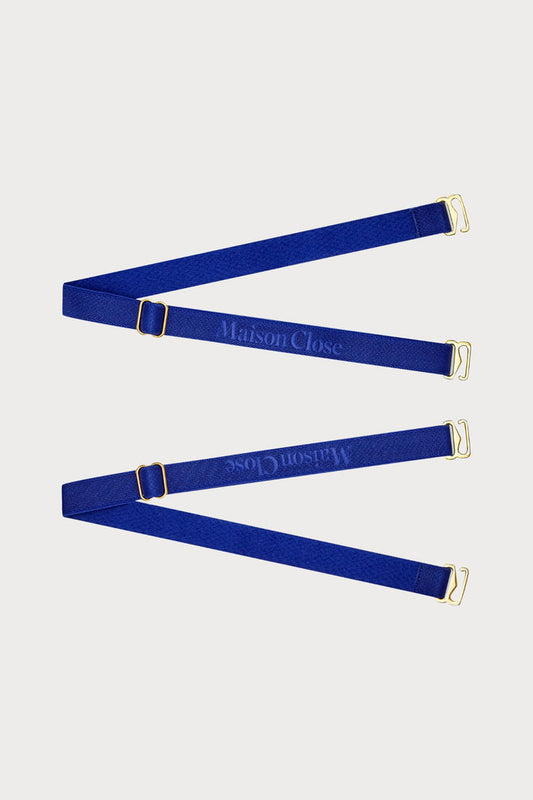 Maison Close Signature Thong Straps Blue - Naughty Knickers