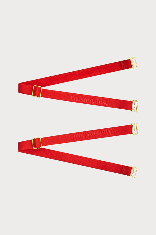 Maison Close Signature Thong Straps Red - Naughty Knickers