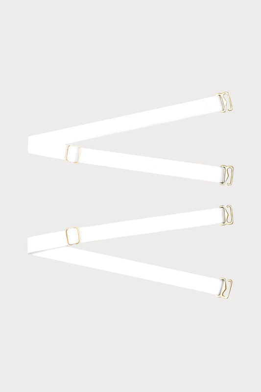 Maison Close Signature Thong Straps White - Naughty Knickers
