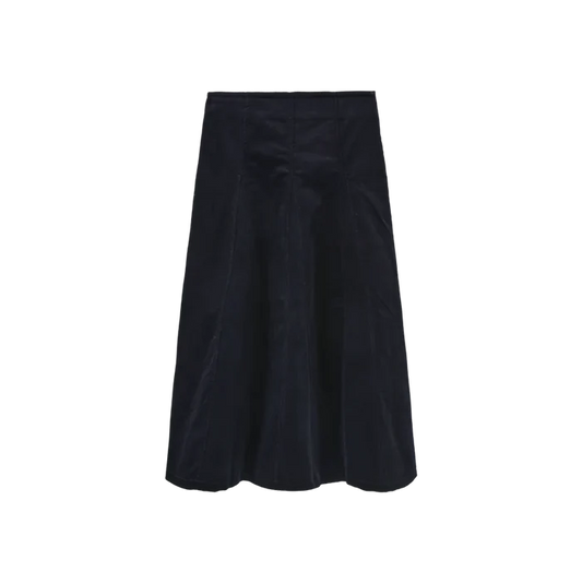 skirt corduroy v yoke panel - navy