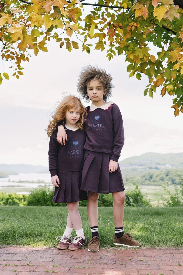 skirt fan club pleated - plum