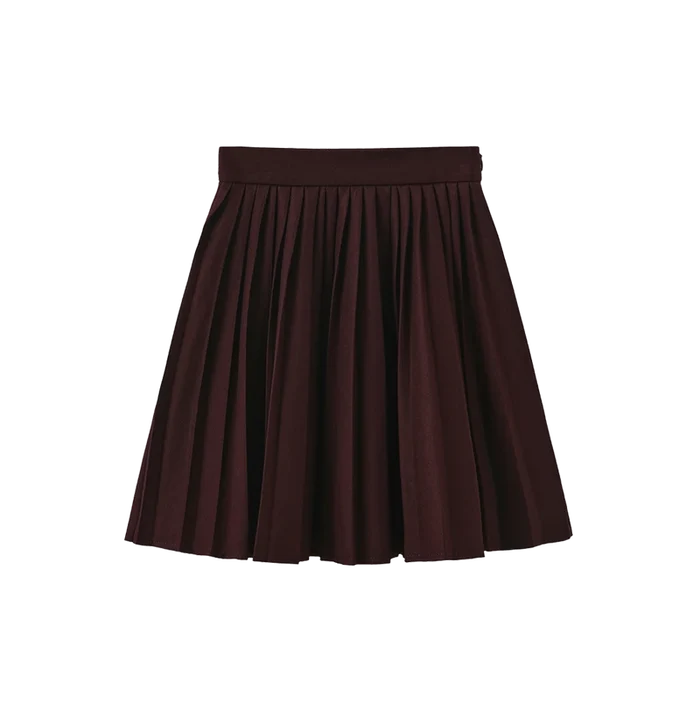 skirt knife pleated - brown
