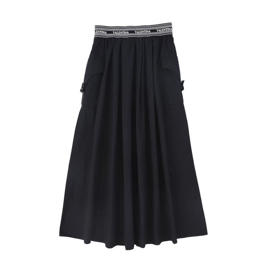 skirt maxi logo band cargo style - black