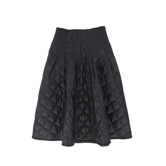 skirt midi padded quilt - black