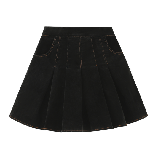 skirt panelled with pockets - navy