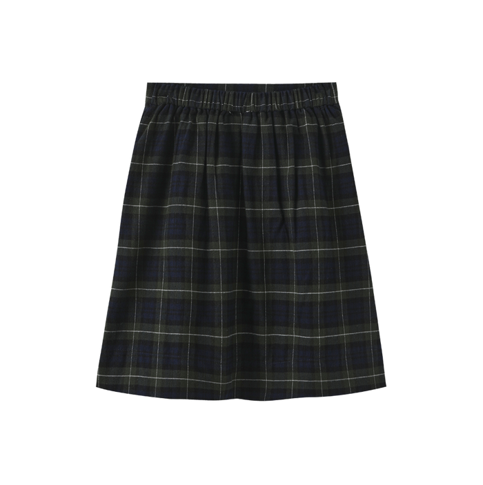 skirt pleated plaid with pockets - navy/green