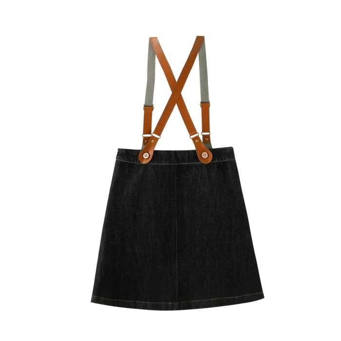 skirt suspender - black denim