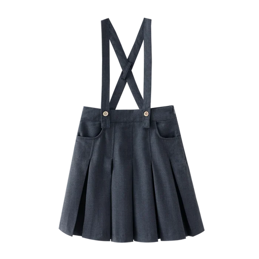 skirt suspender pleated - grey