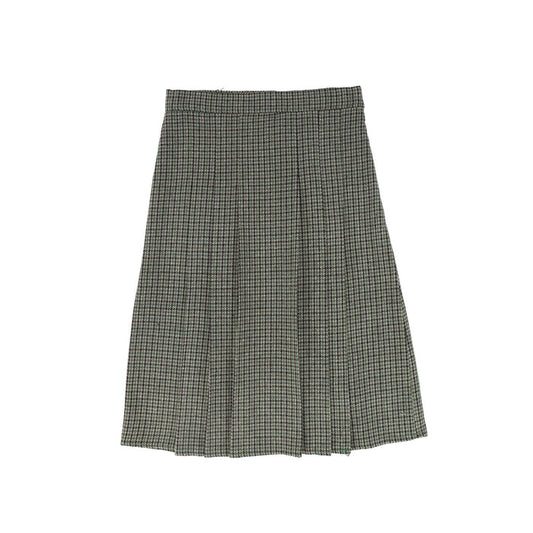 skirt wool plaid pleated - green