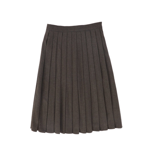 skirt wool pleated knee length - brown
