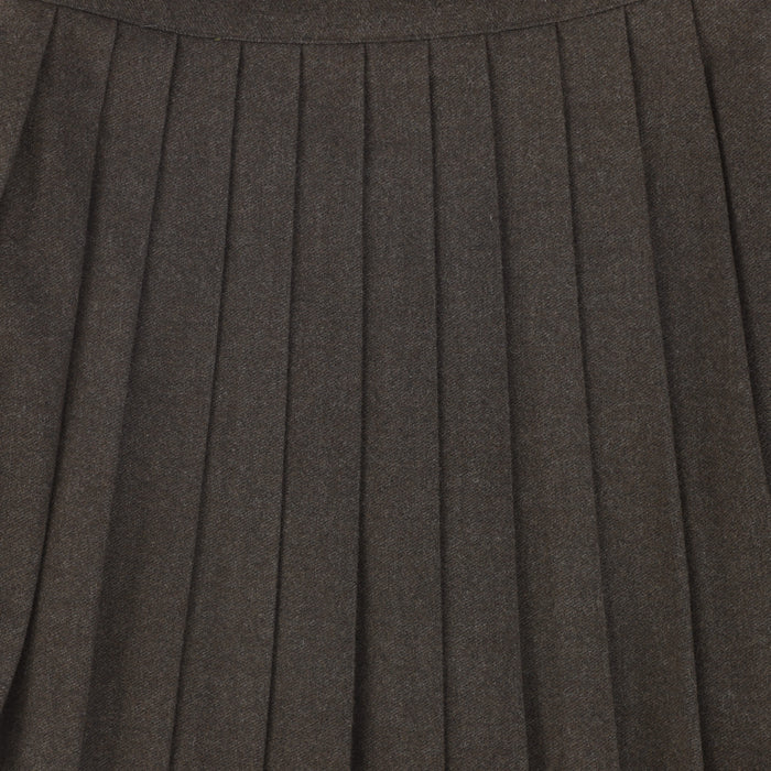 skirt wool pleated knee length - brown