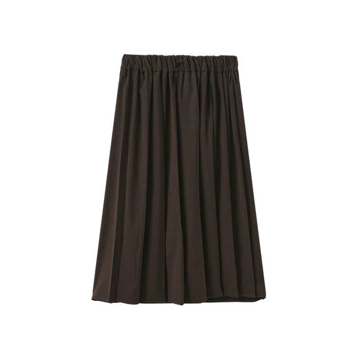 skirt wrap look gold button - brown