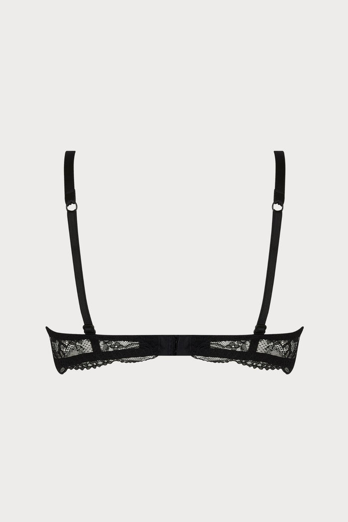 Soir de Venise Black Vertical Seam Half Cup Bra - back