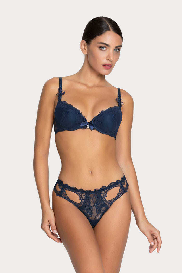 Lise Charmel Soir de Venise Navy Tanga Thong