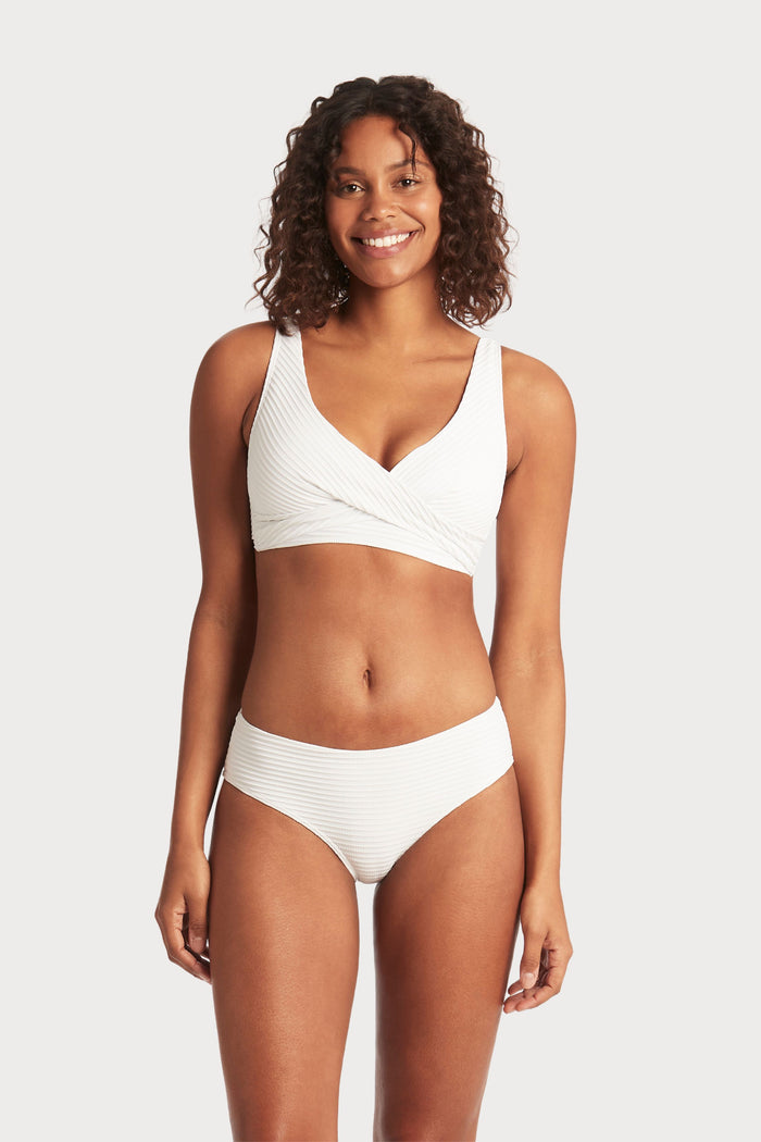 Spinnaker White Cross Front Bikini Top