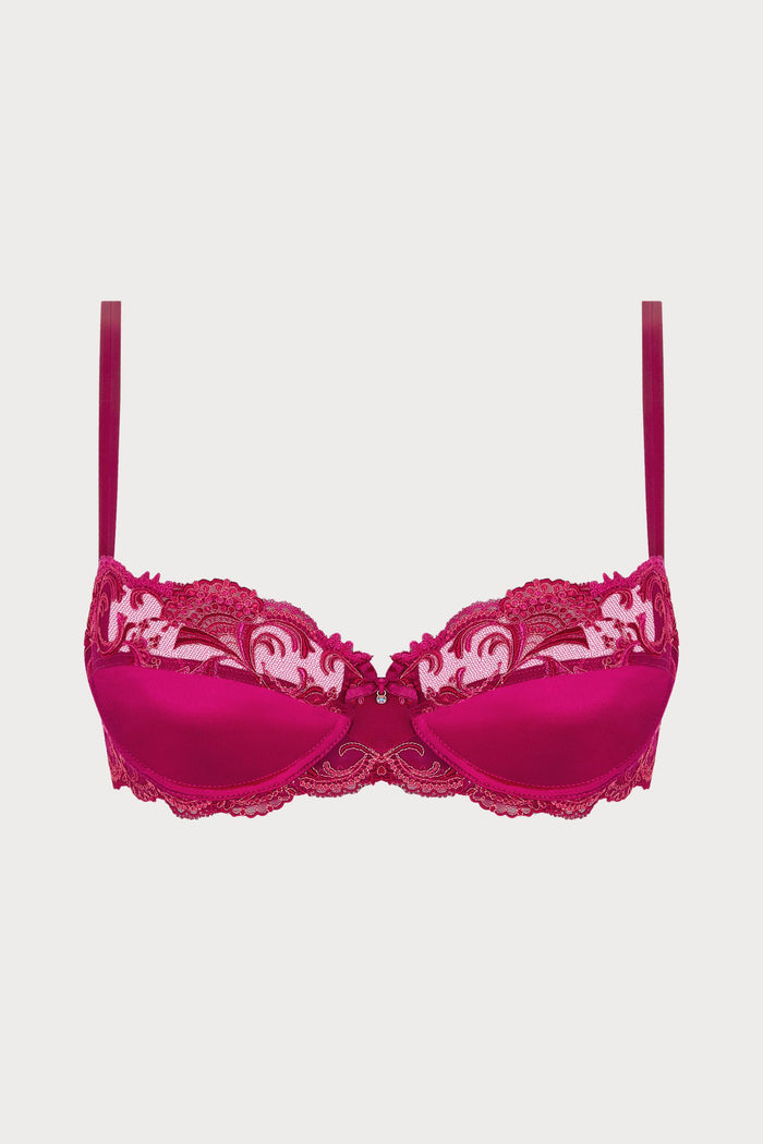 Splendeur Soie Half Cup Bra in Raspberry