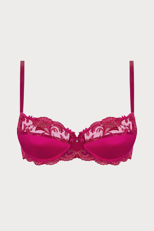 Splendeur Soie Half Cup Bra in Raspberry