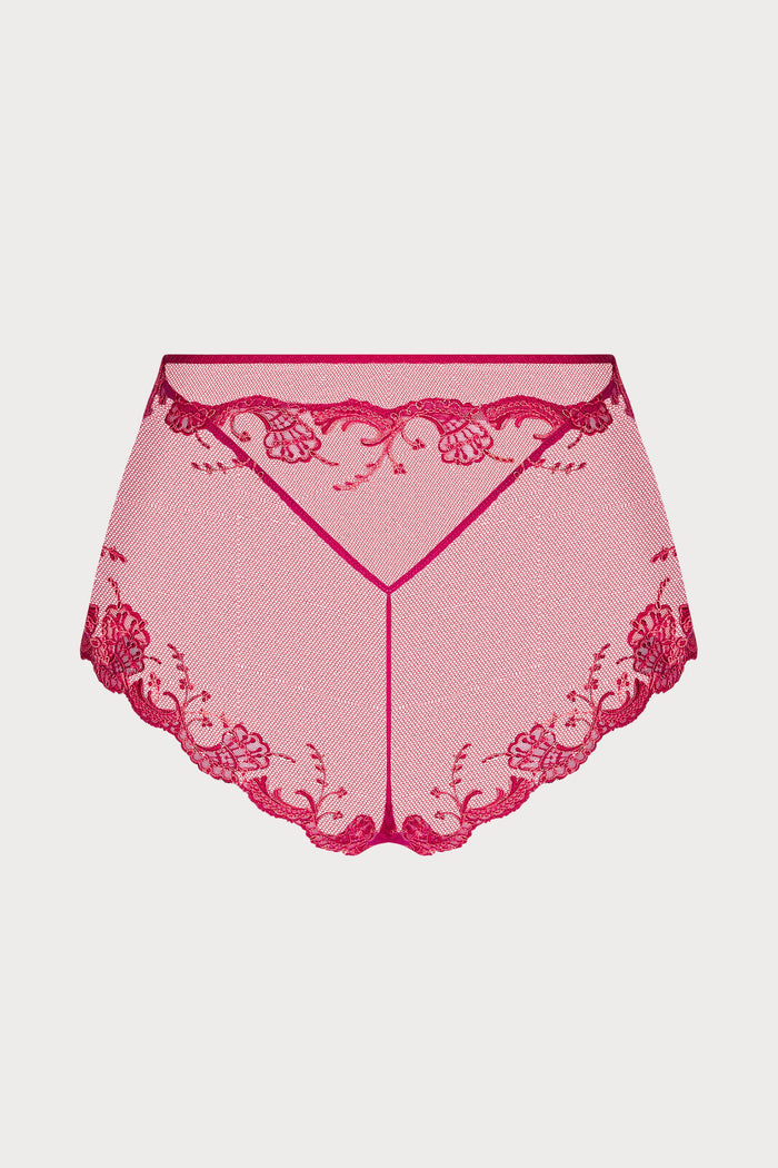 Splendeur Soie High Waist Brief in Raspberry
