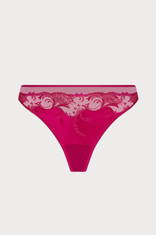 Splendeur Soie Thong in Raspberry