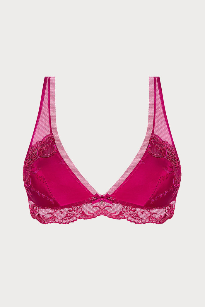 Splendeur Soie Triangle Bra in Raspberry