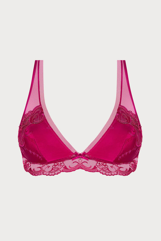 Splendeur Soie Triangle Bra in Raspberry