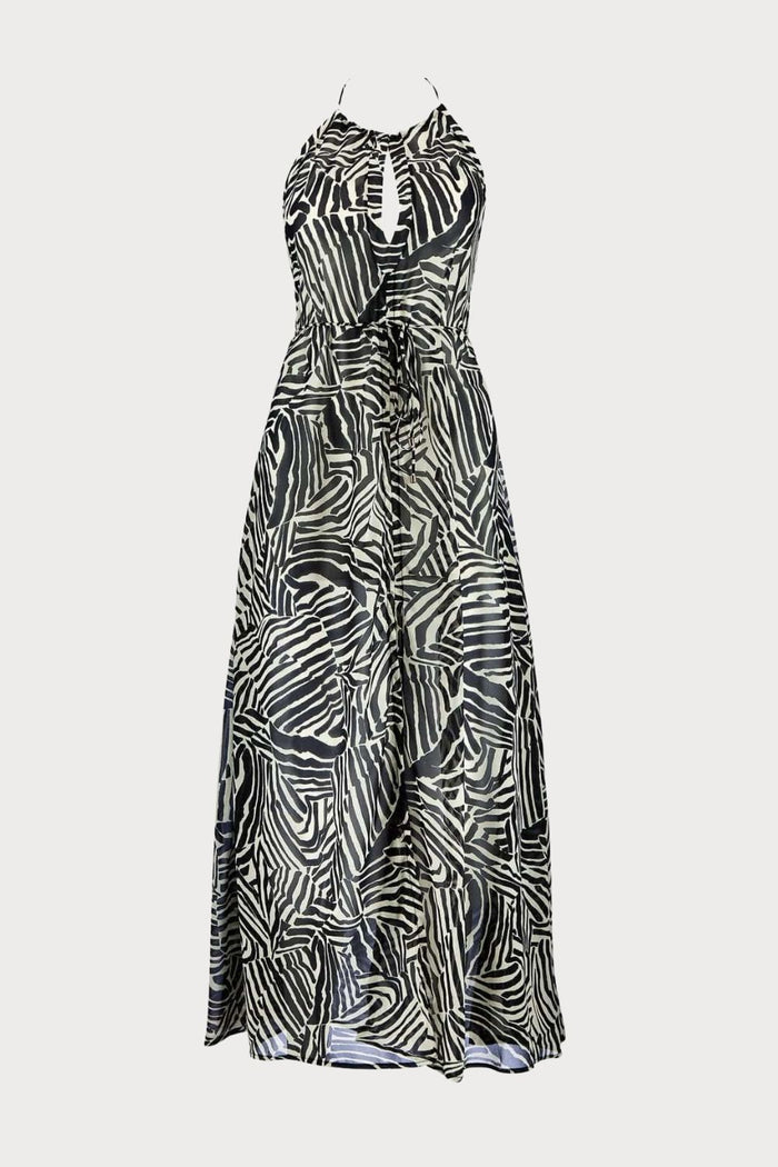 Sunset Cocktail Halterneck Maxi Beach Dress, Size M (UK 12)