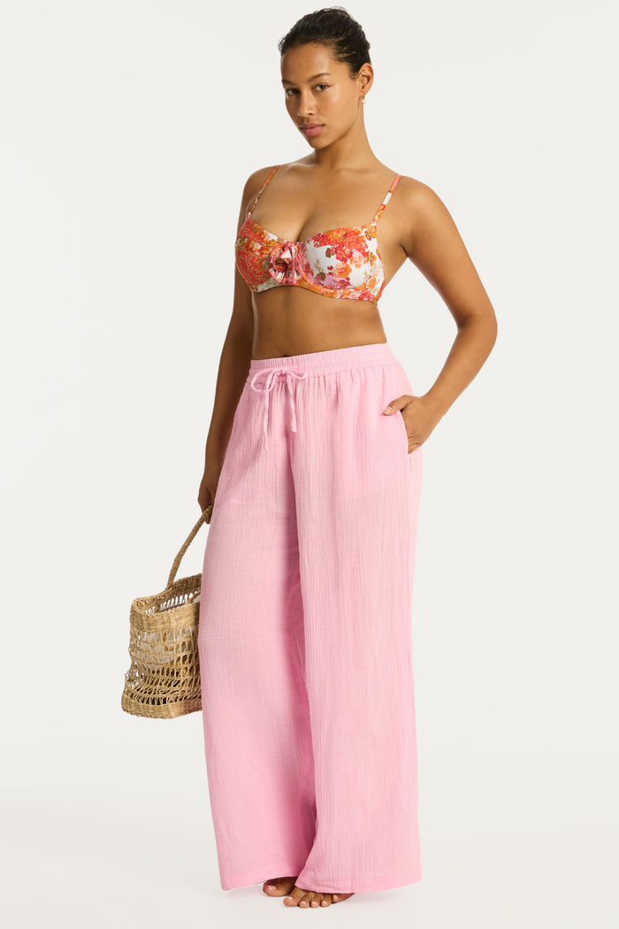 Sunset Cotton Pink Beach Pants