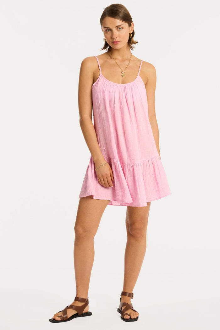 Sunset Cotton Pink Short Sundress