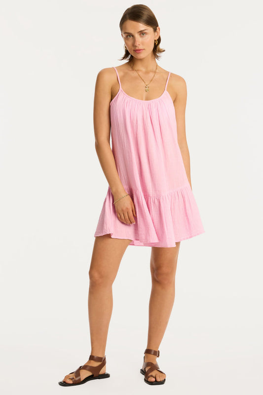 Sunset Cotton Pink Short Sundress