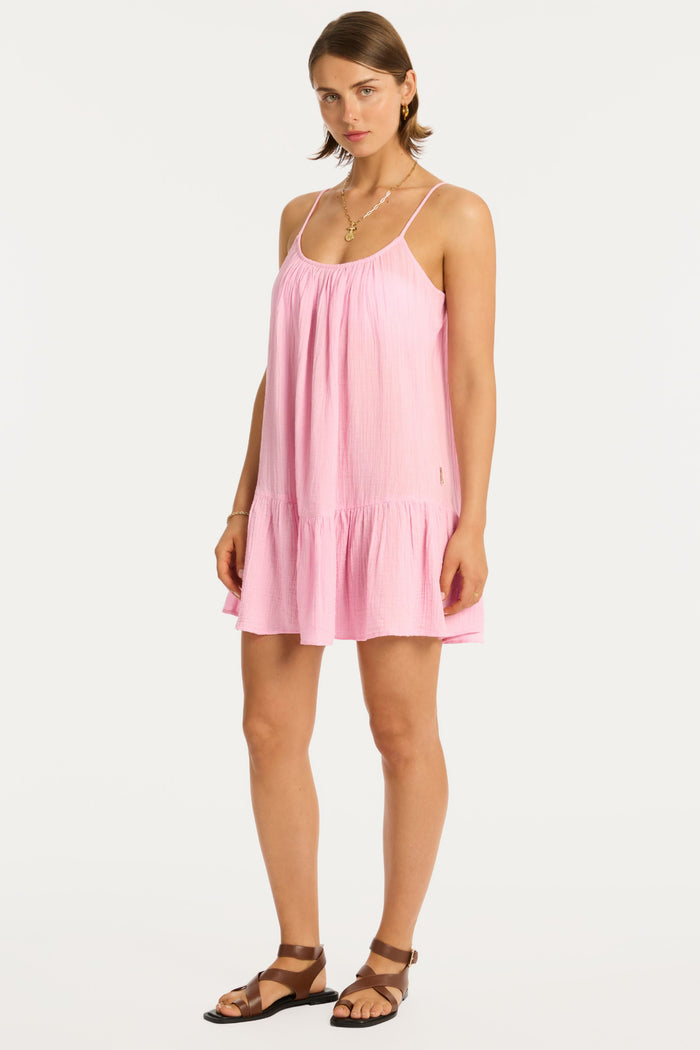 Sunset Cotton Pink Short Sundress