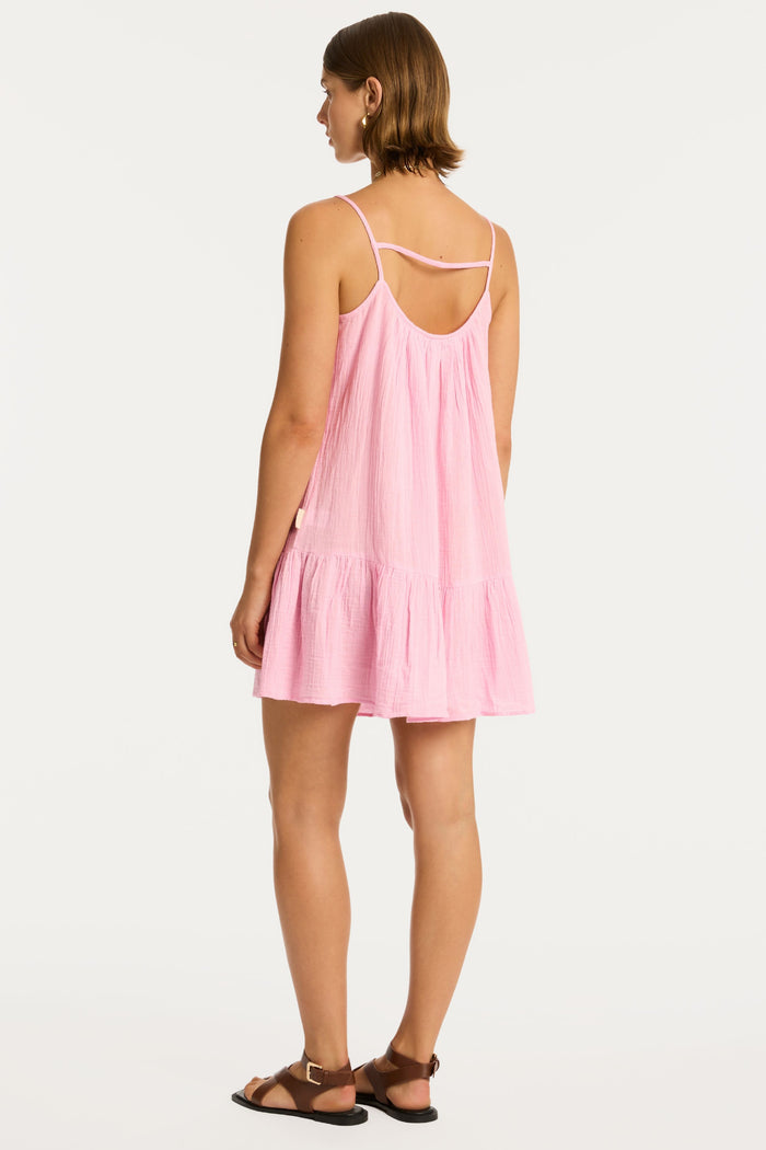 Sunset Cotton Pink Short Sundress