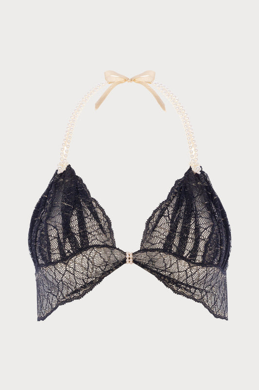 Sydney Daisy Pearl Bra in Black