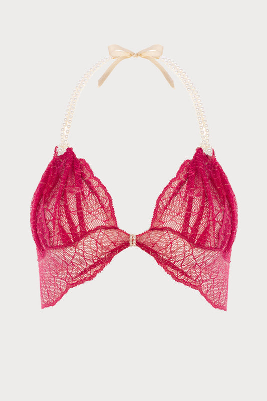 Sydney Daisy Pearl Bra in Red