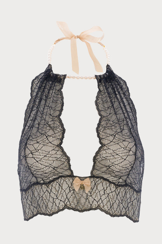 Sydney Pearl Bralette Black