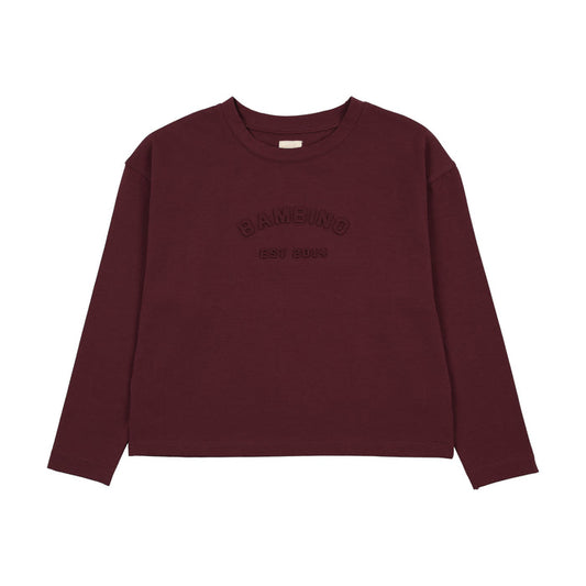 tee l/s denim day boxy - burgundy
