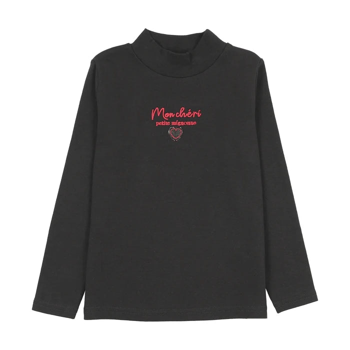 tee l/s mon cheri mockneck - black