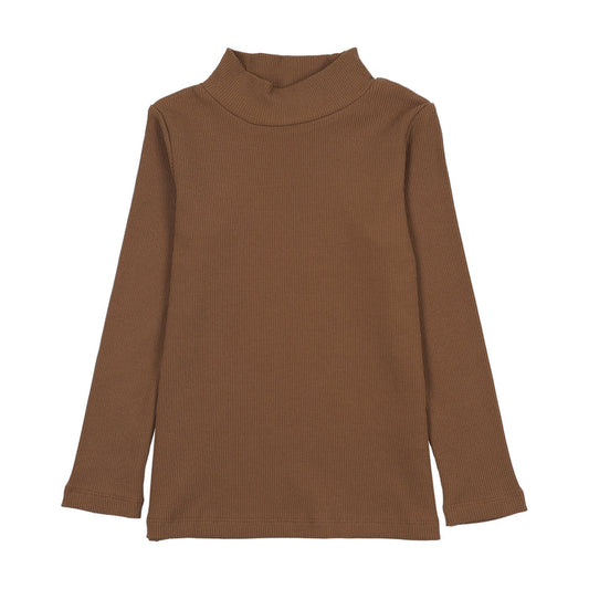 tee l/s ribbed mockneck - ochre