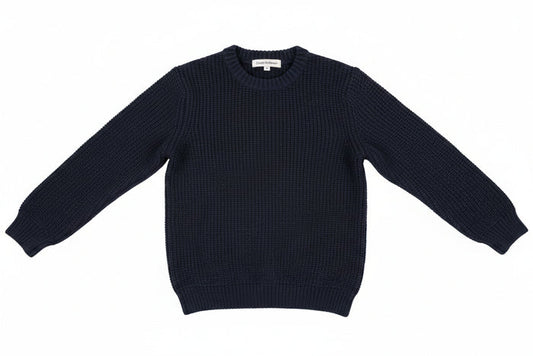 top knit crew neck - navy