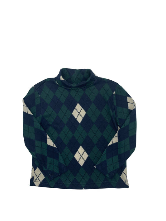 top l/s argyle knit turtleneck - hunter