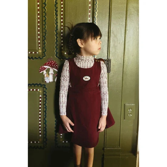 top l/s buckle print turtleneck - white/burgundy