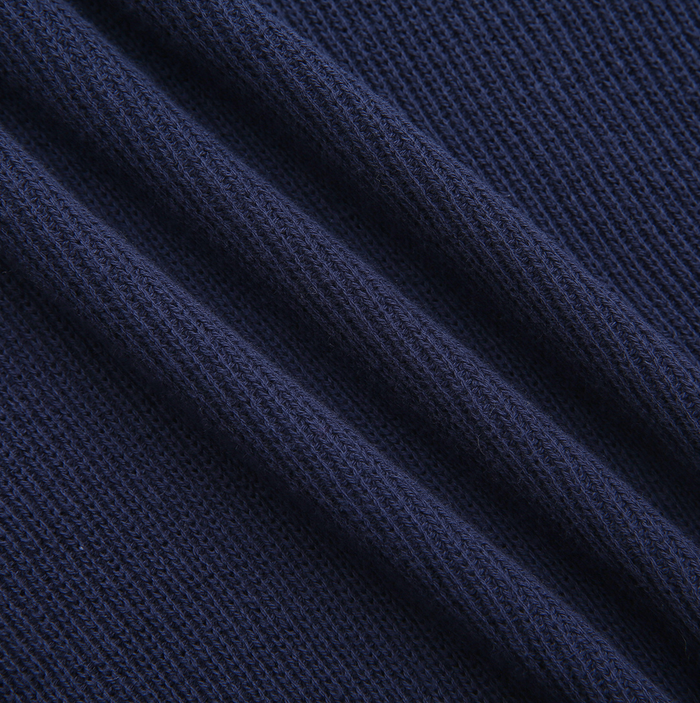 top l/s color trim collared sweater - navy