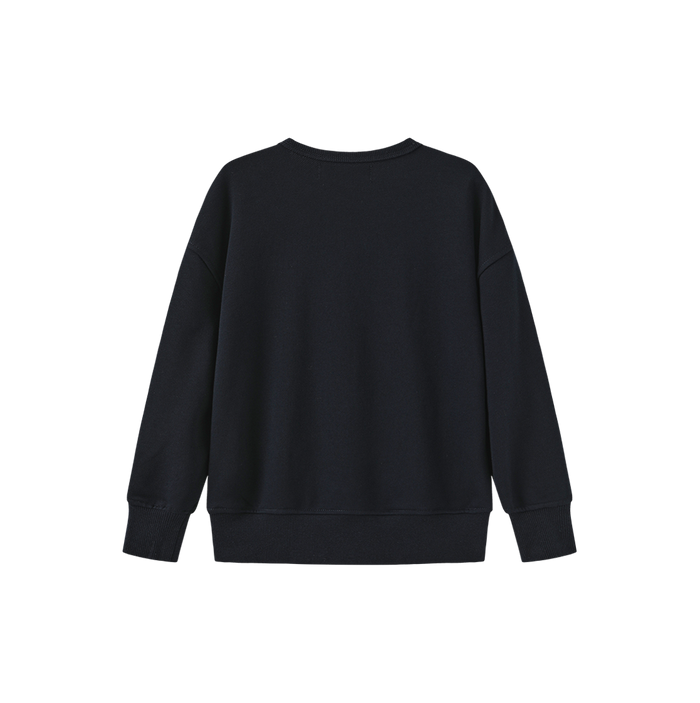 top l/s embossed bow sweatshirt  - navy