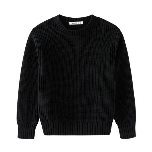 top l/s knit crewneck - black