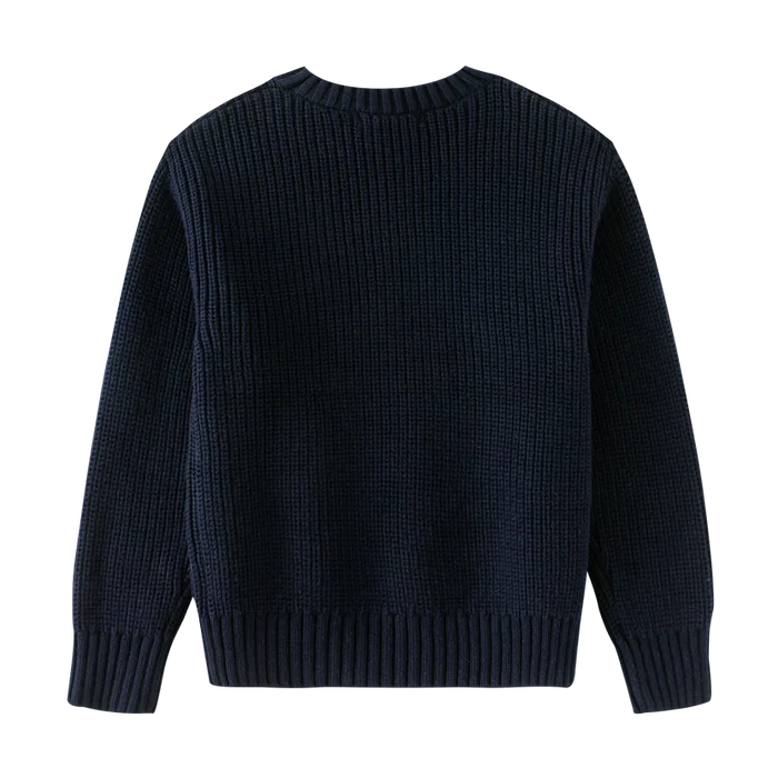 top l/s knit crewneck - navy